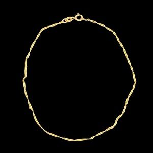 10KT Yellow Gold Delicate Twist Bracelet .4mm - 0.3g - 9” length